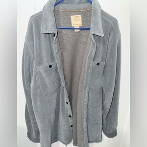 Men’s velour shirt jacket - grey - worn once size XL